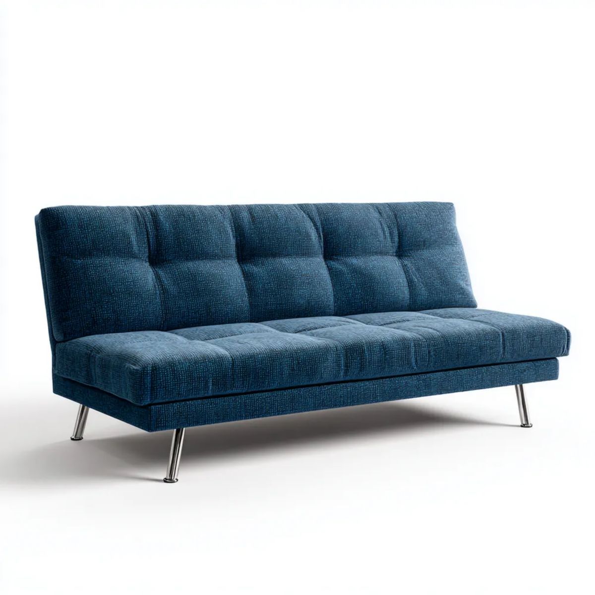 Rozkładana sofa trzyosobowa z tapicerką tkaninową, granatowa, 180 × 90 × 85 cm