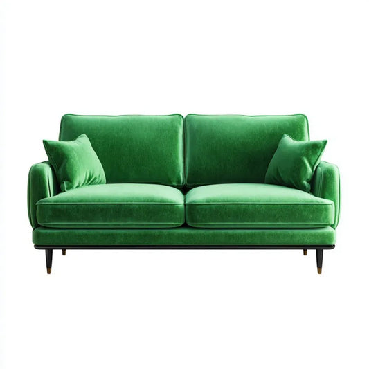 Sofa dwuosobowa zielona z aksamitu poliestrowego 180 x 90 x 85 cm