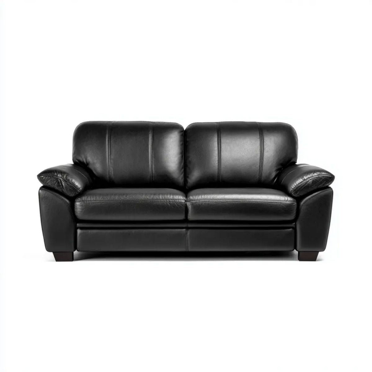 Czarna dwuosobowa sofa ze skóry syntetycznej PU, 160 x 90 x 90 cm