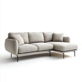 Beżowa sofa narożna z prawostronnym szezlongiem z tkaniny poliestrowej 250 × 160 × 85 cm