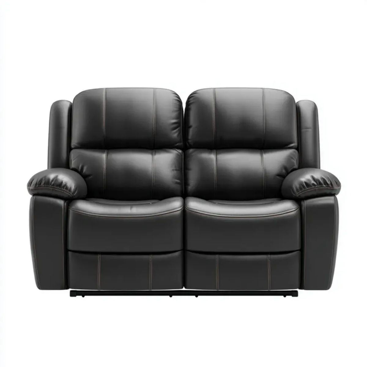 Dwuosobowa sofa z tapicerką z PU, czarna, 160 x 92 x 102 cm