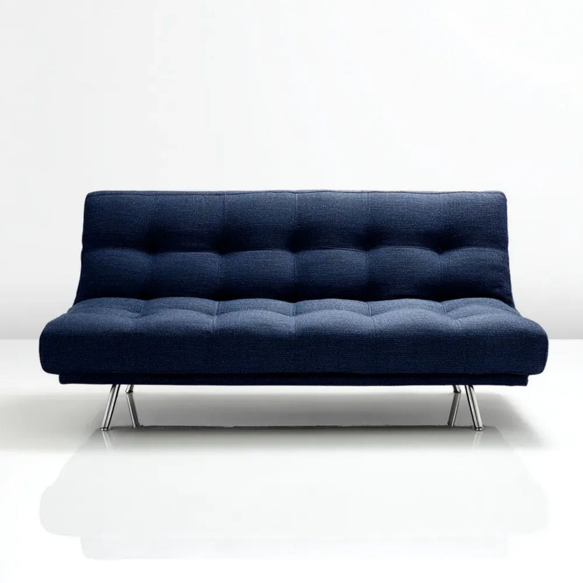 Sofa 3-osobowa granatowa z tkaniny poliestrowej 180 x 83 x 83 cm
