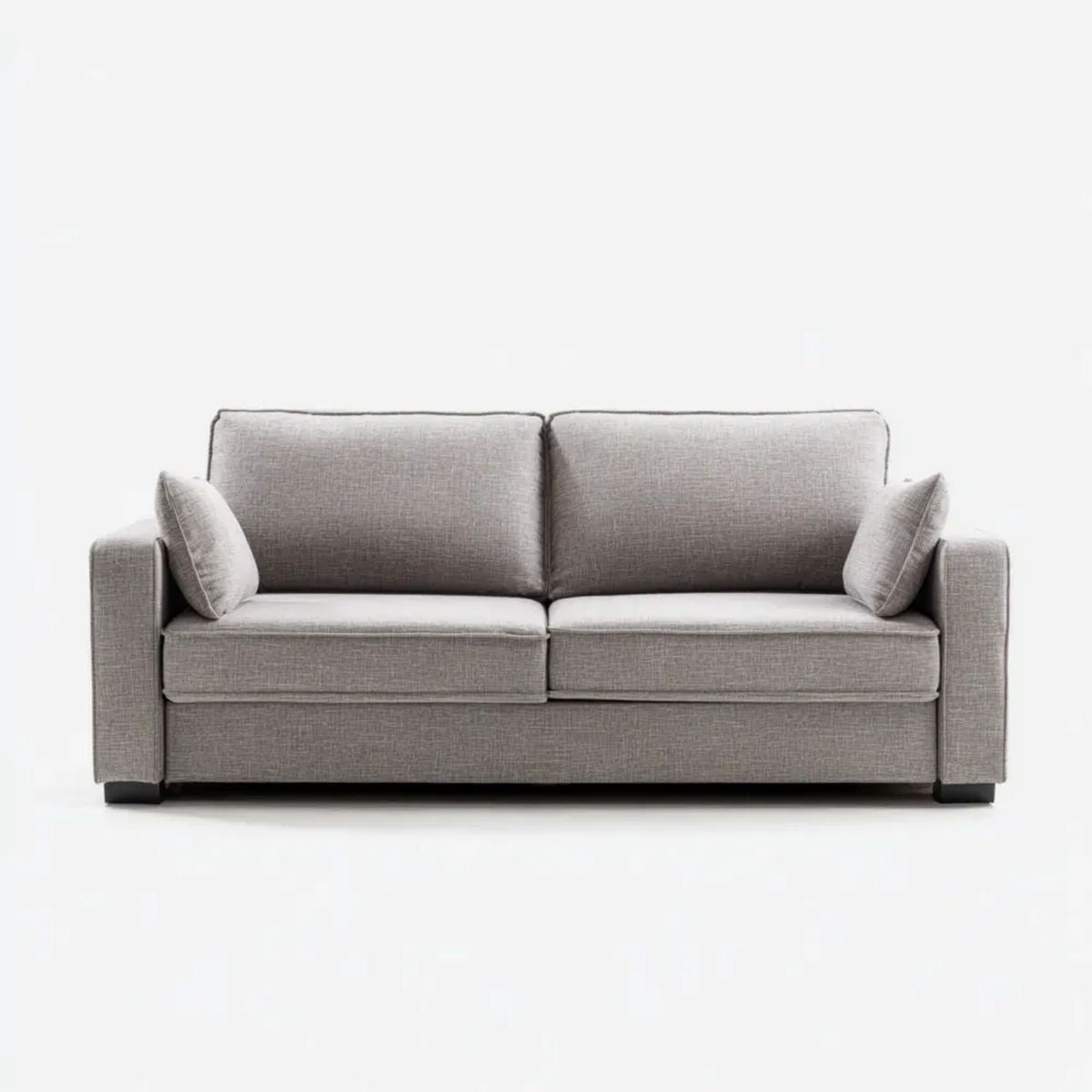 Sofa dwuosobowa tkaninowa szara z czarnymi nóżkami, 180 x 85 x 85 cm