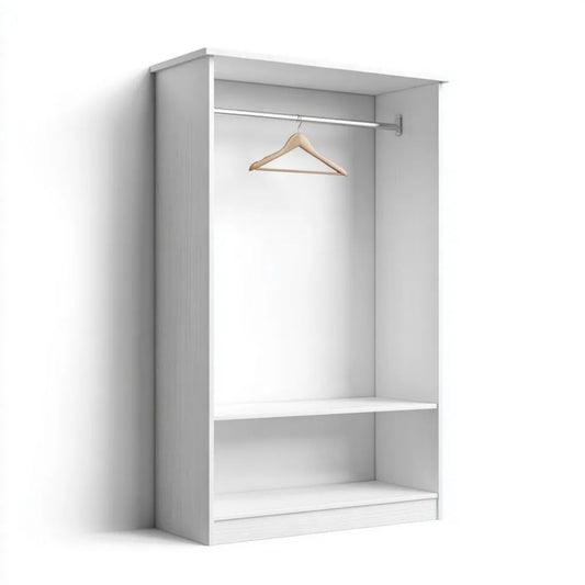 Otwarta szafa garderobiana biała z płyty wiórowej laminowanej 80 × 50 × 180 cm