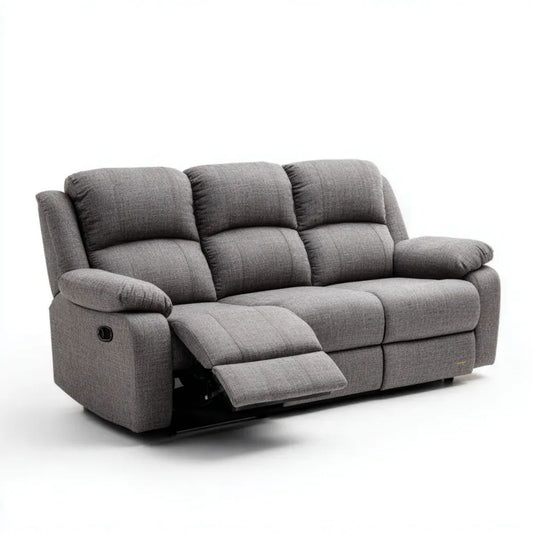 Szara sofa 3-osobowa rozkładana z tapicerką poliestrową 210 x 95 x 100 cm