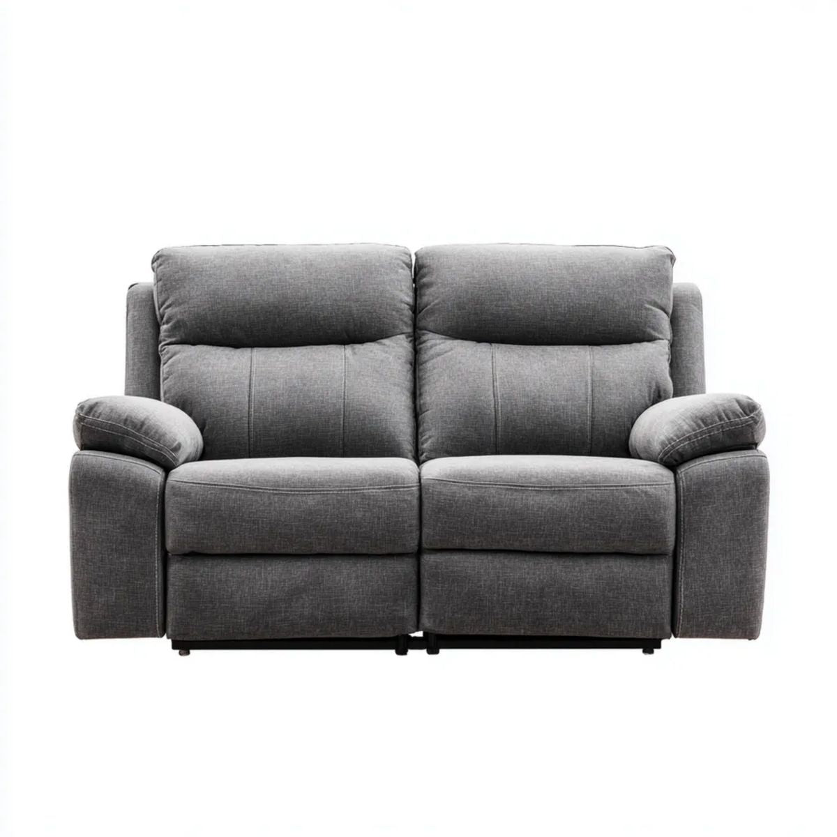 2-osobowa sofa z funkcją relaks, szara, z tkaniny, 178 × 94 × 102 cm