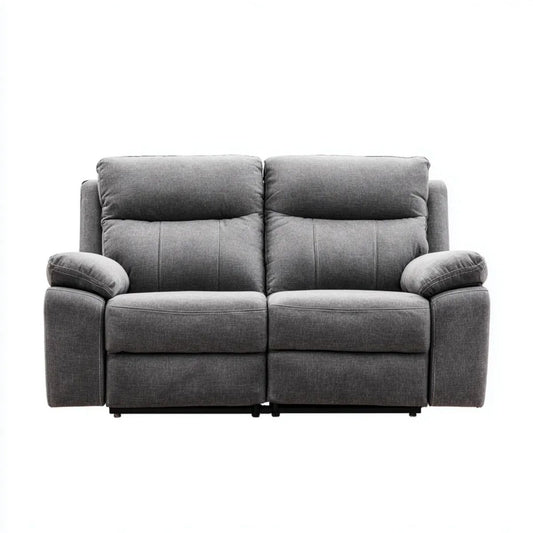 2-osobowa sofa z funkcją relaks, szara, z tkaniny, 178 × 94 × 102 cm